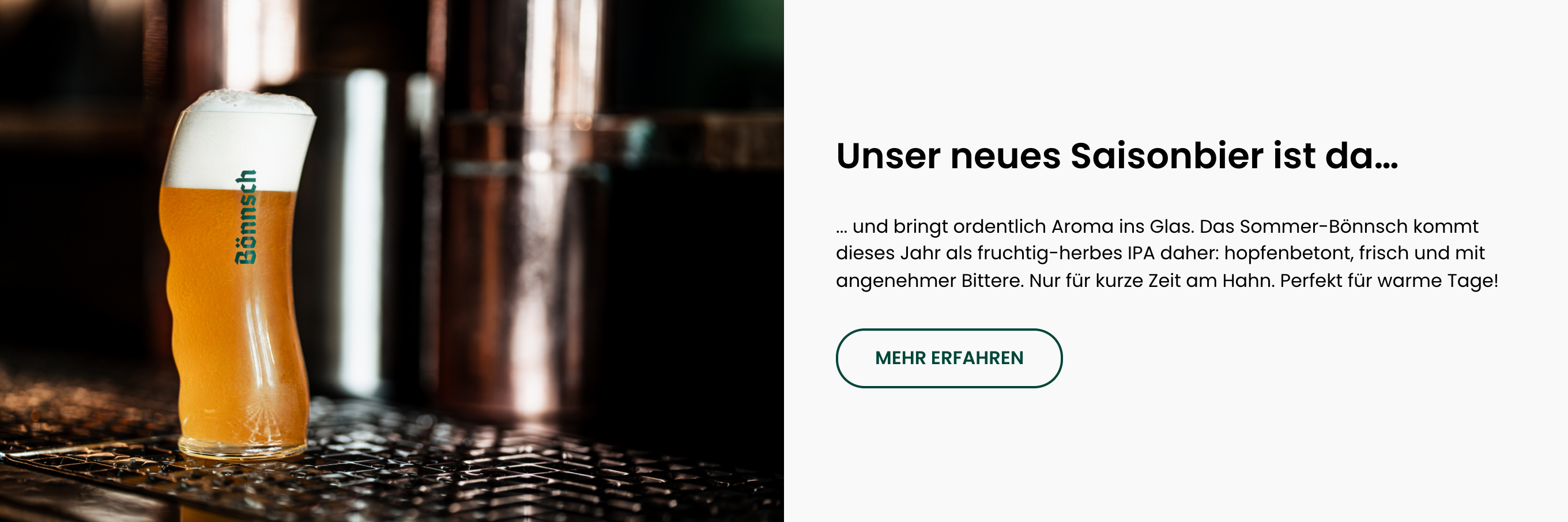 Neuigkeit „Unser neues Saisonbier ist da…“ auf der Startseite