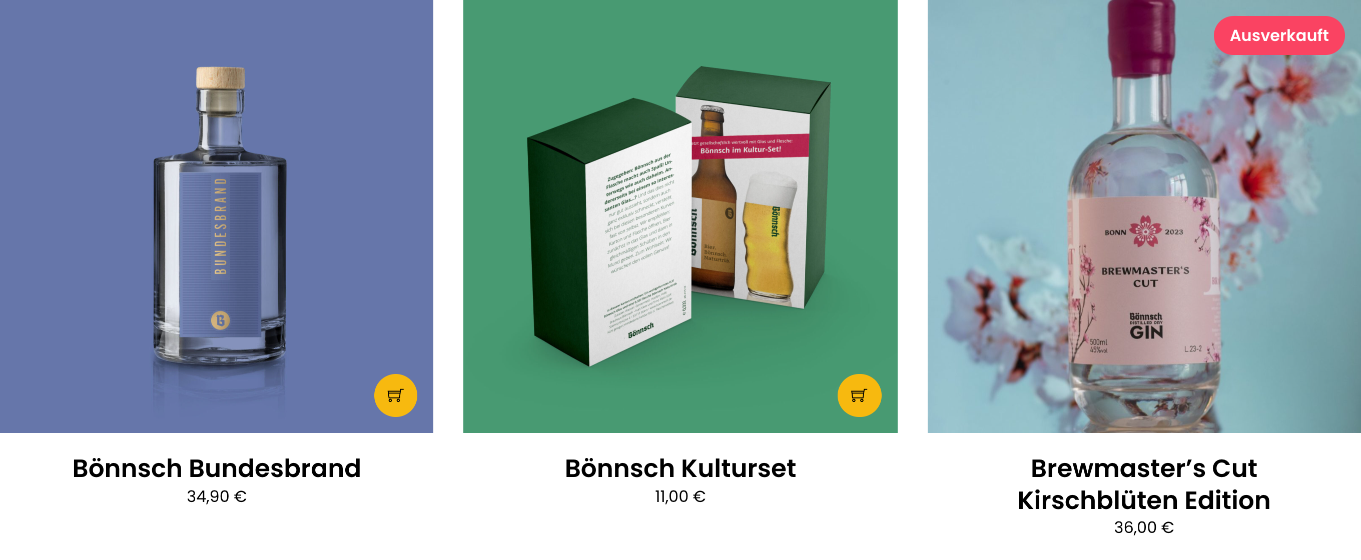Produkte im Onlineshop: Bönnsch Bundesbrand, Kulturset und Brewmaster’s Cut