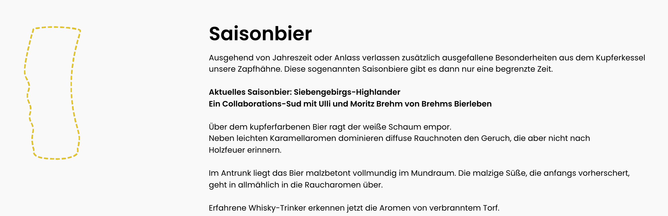 Karte zum aktuellen Saisonbier auf der Seite „Unsere Biere“