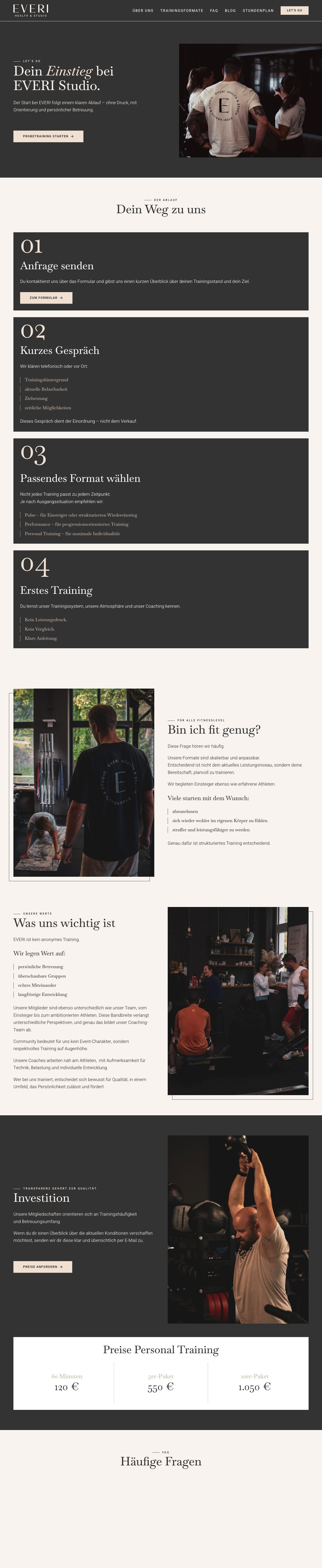Let's Go: Einstieg und Probetraining