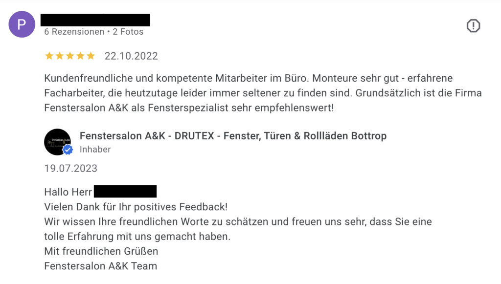 Google My Business Bewertungen: So sammelst du mehr Rezensionen und stärkst deine lokale Sichtbarkeit 2 Bewertungen auf Google My Business beantworten