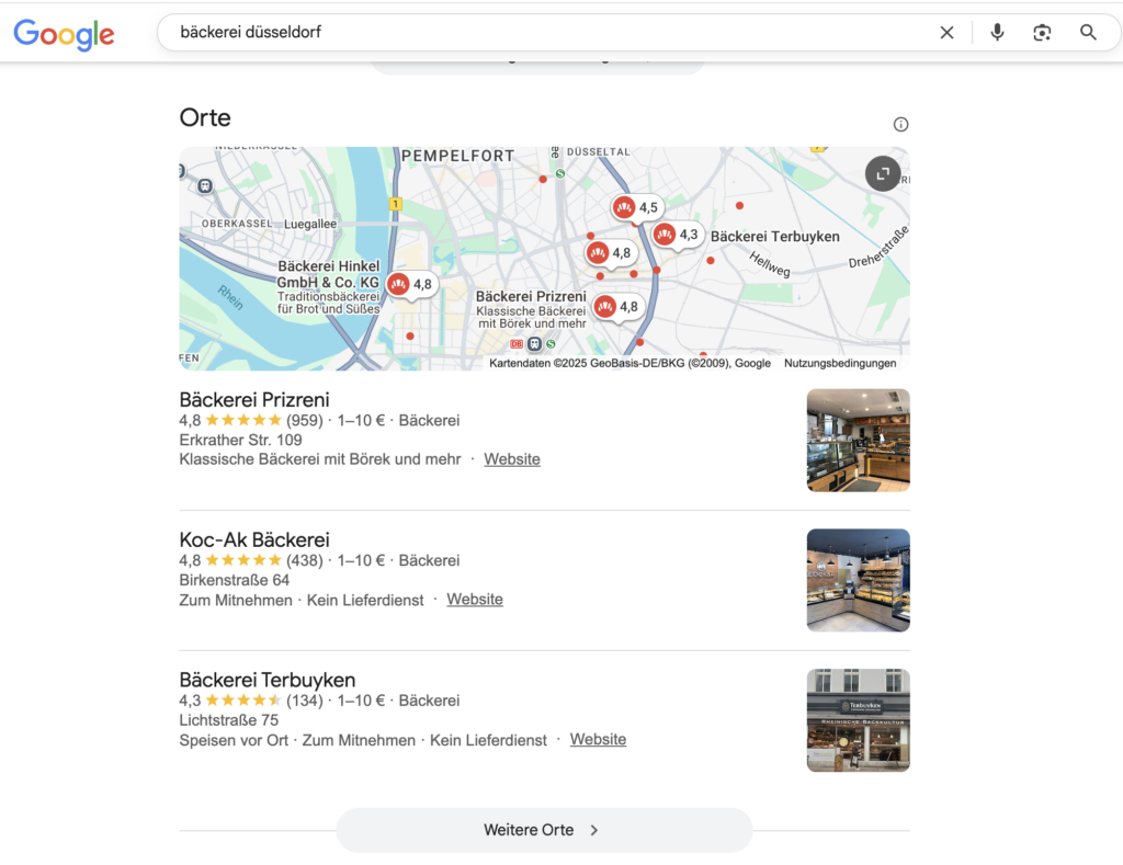 Lokale SEO Optimierung für kleine Unternehmen: Strategien, die wirklich funktionieren 1 lokale seo optmimierung als beispiel fuer eine baeckerei in duesseldorf